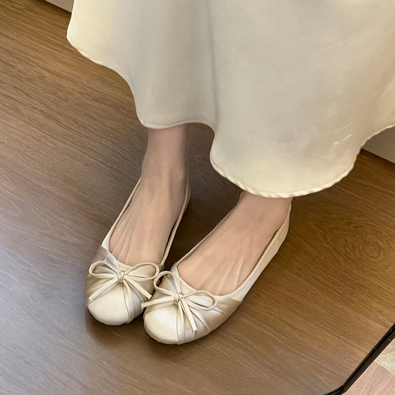 Slingback Pumps Women - Nuevos Zapatos Planos de Satén con