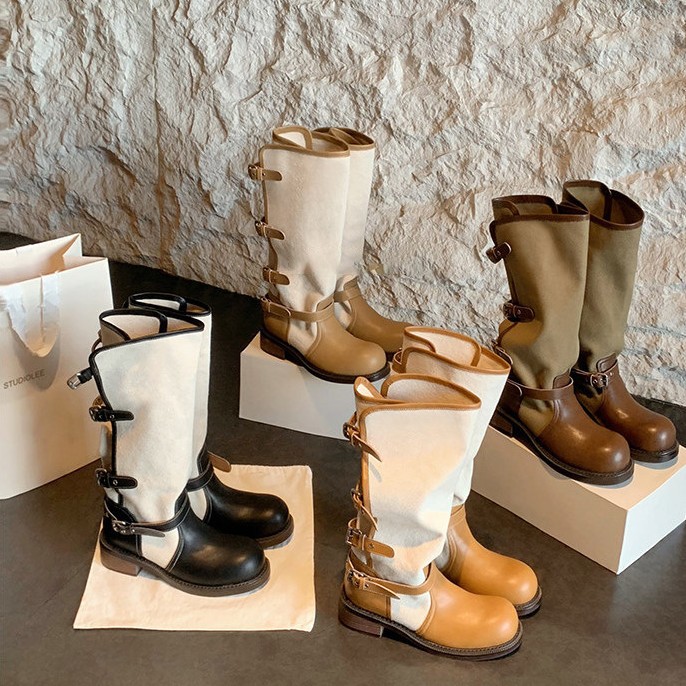 High Knee Heel Boots - Botas de mujer con tacón de