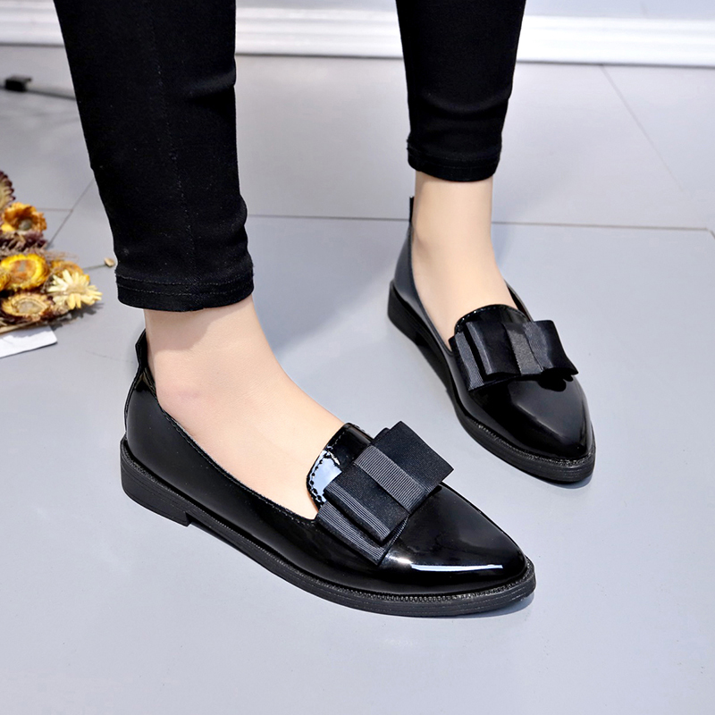 Zapatos Planos de Piel Sintéti - Patent Leather Pump reseña y precio
