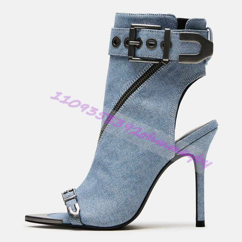 Botas de tacón alto de mezclil - Suede Ankle Boot reseña y precio