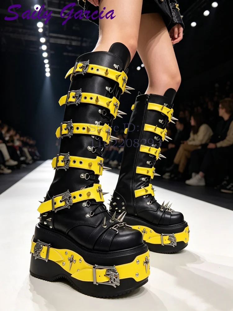 Botas altas de plataforma con  - Women Shoes Size Chart reseña y precio