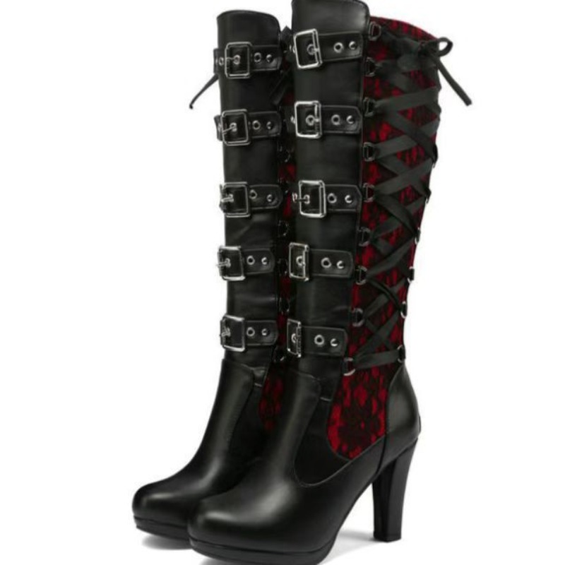 Botas Altas de Estilo Punk Gót - High Knee Heel Boots reseña y precio