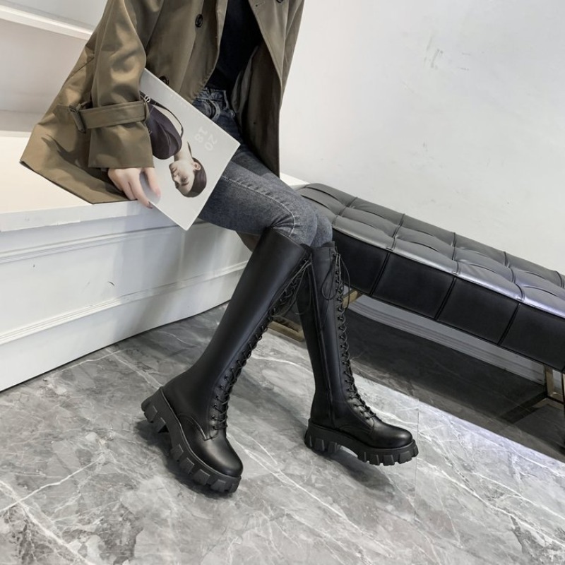Botas altas de mujer con cordo - High Knee Heel Boots reseña y precio