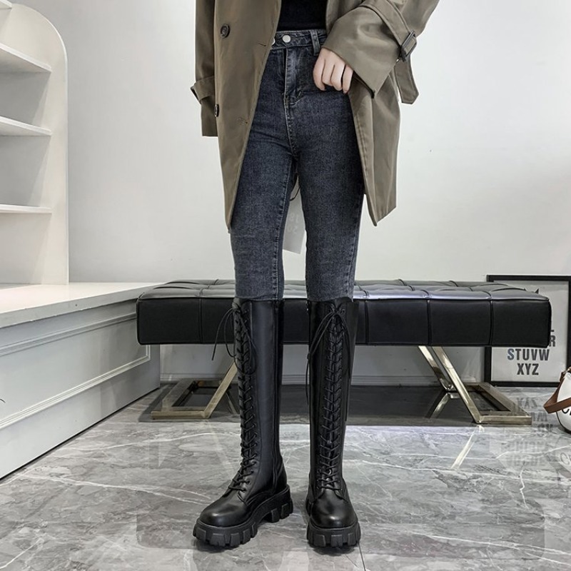 Botas altas de mujer con cordo - High Knee Heel Boots reseña y precio